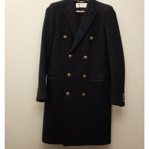 Pre-owned FW13 Saint Laurent SLP Navy Allure Coat Sz EU 48 – Hedi Slimane